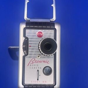 Kodak Brownie Eight MM Camera in Silver and Black